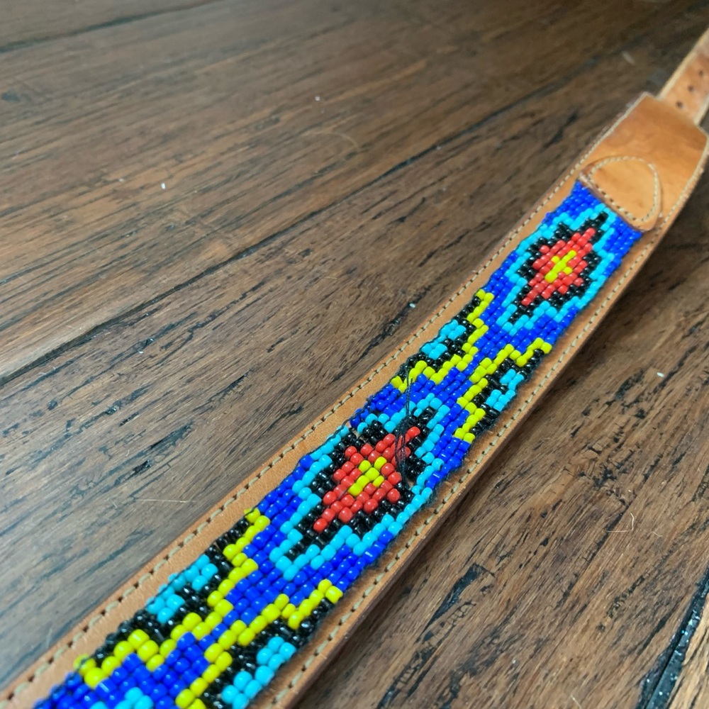 Silver Creek hand crafted beaded Leather Belt